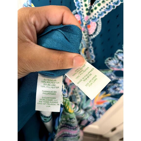 Lilly Pulitzer Brandi Valencia Teal Rain Florist Shift Dress Size 14 - NWT - Picture 8 of 9